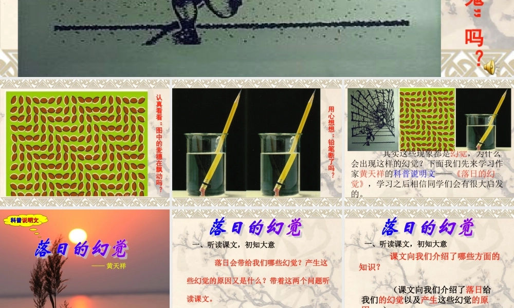 《落日的幻觉》多媒体课件