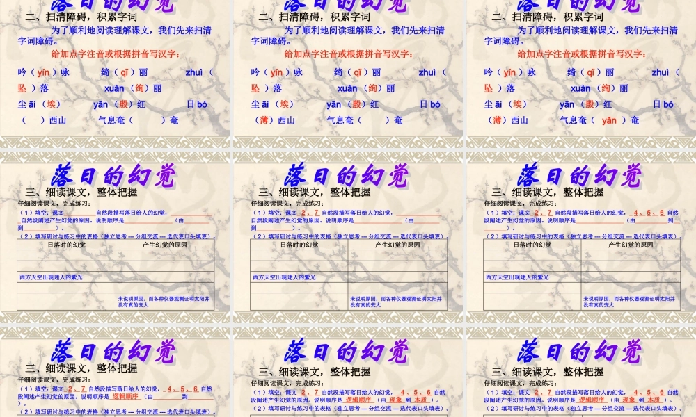 《落日的幻觉》多媒体课件