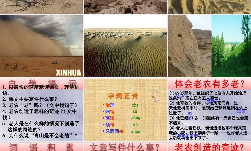 青山不老优秀课件人教版六年级上PPT