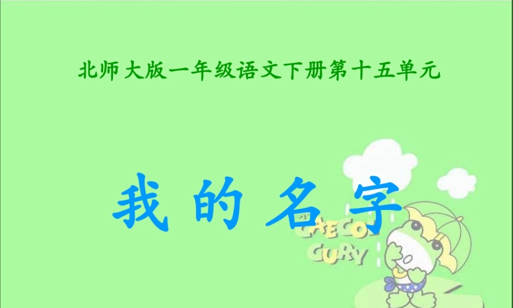 我的名字课件