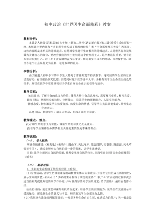 初中政治教案
