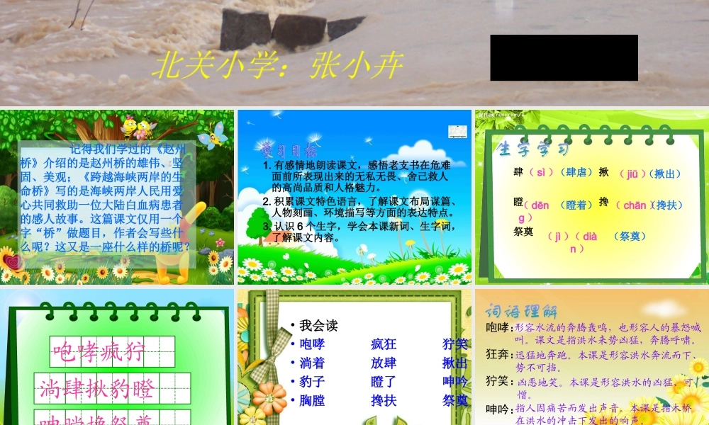 人教新课标版小学语文五年级下册第四组16《桥》PPT课件 (2)