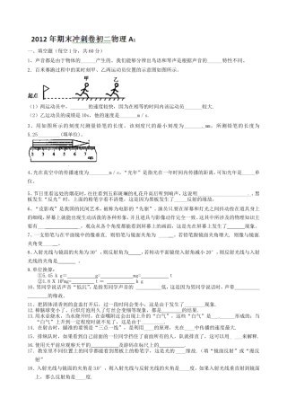 2012-2013学年八年级上学期物理期末冲关训练A1