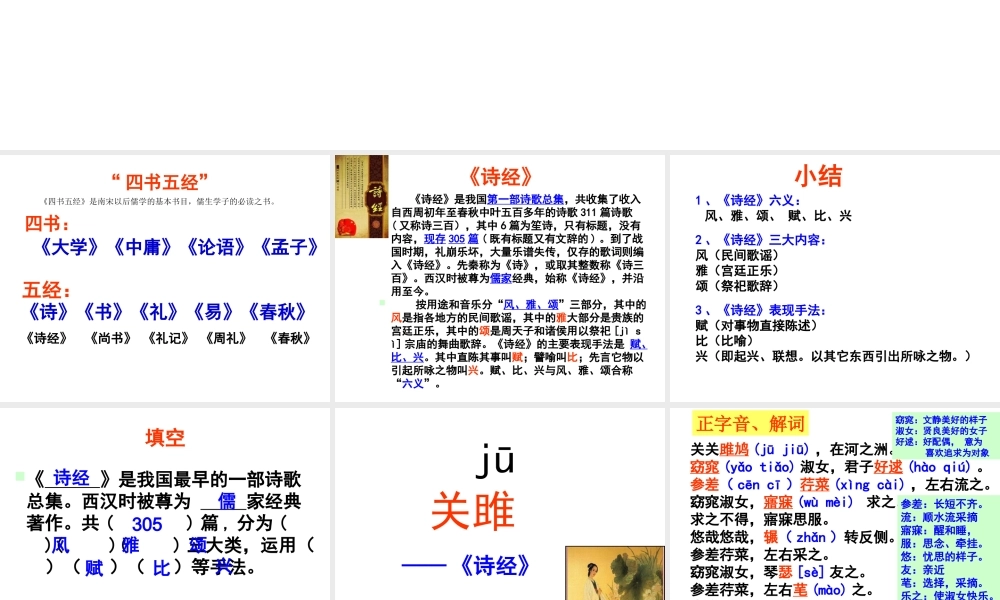 《诗经》两首《关雎》《蒹葭》课件(陈远超2011-10-20) (2)