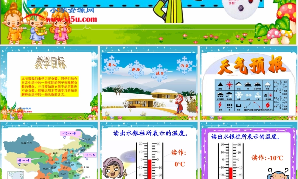 (北师大版)四年级数学上册课件_正负数_4