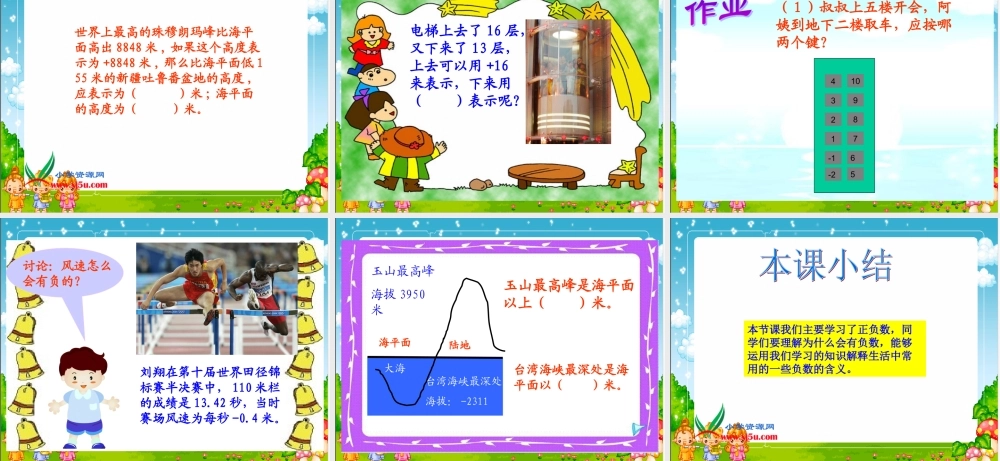 (北师大版)四年级数学上册课件_正负数_4