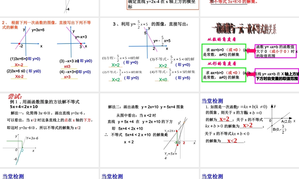 一次函数与方程不等式第二课时
