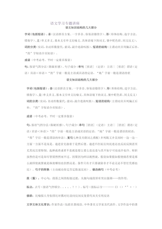 语文学习专题讲座