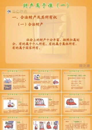 八年级政治第七课第一节财产属于谁教学课件人教版