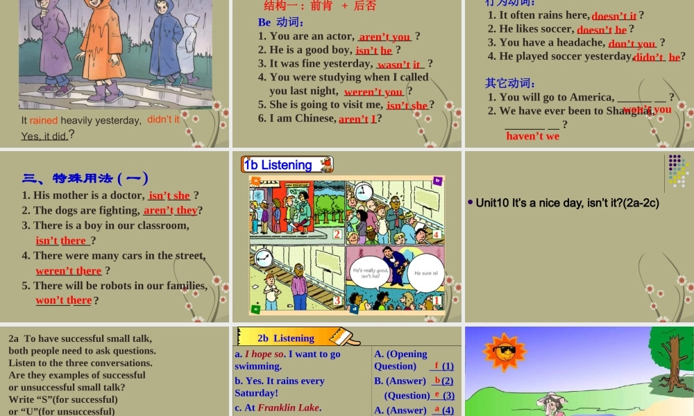 八年级英语下册《Unit10ectionA(1A--2C)》课件人教新目标版