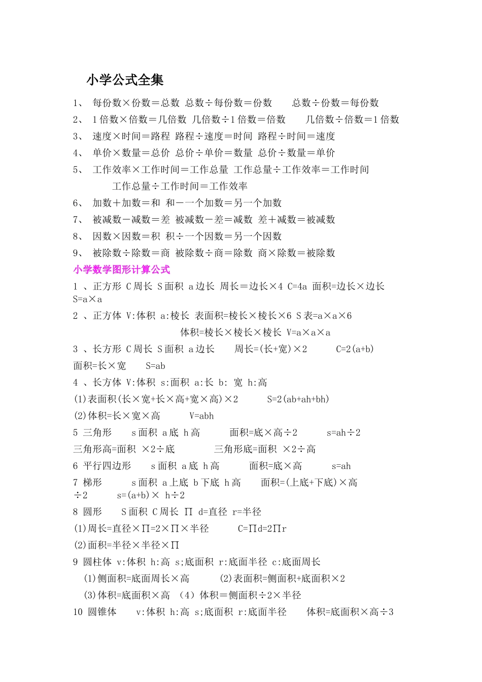 小学公式全集_第1页