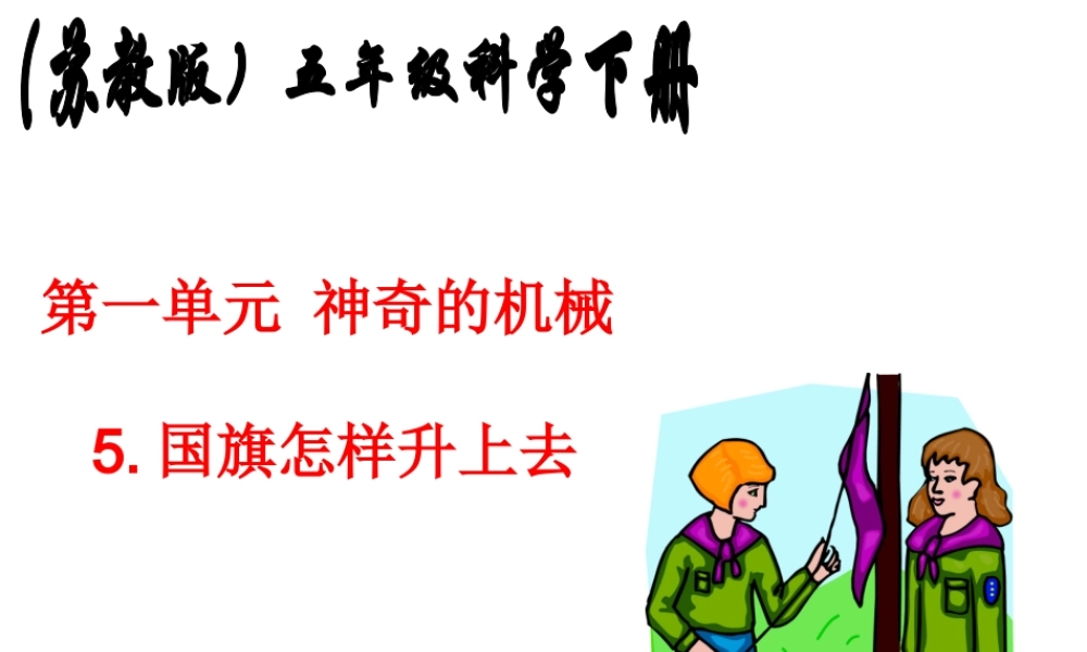 (苏教版)五年级科学下册课件_国旗怎样升上去_1