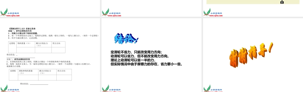 (苏教版)五年级科学下册课件_国旗怎样升上去_1