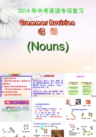 2014年九年级英语新目标中考专项---名词复习课件