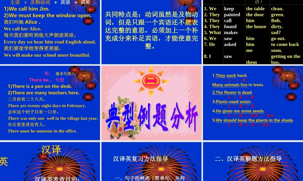 初中英语五种基本句型总结课件(附例句和练习)[1][1]