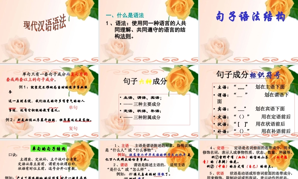 句子成分（讲授稿）