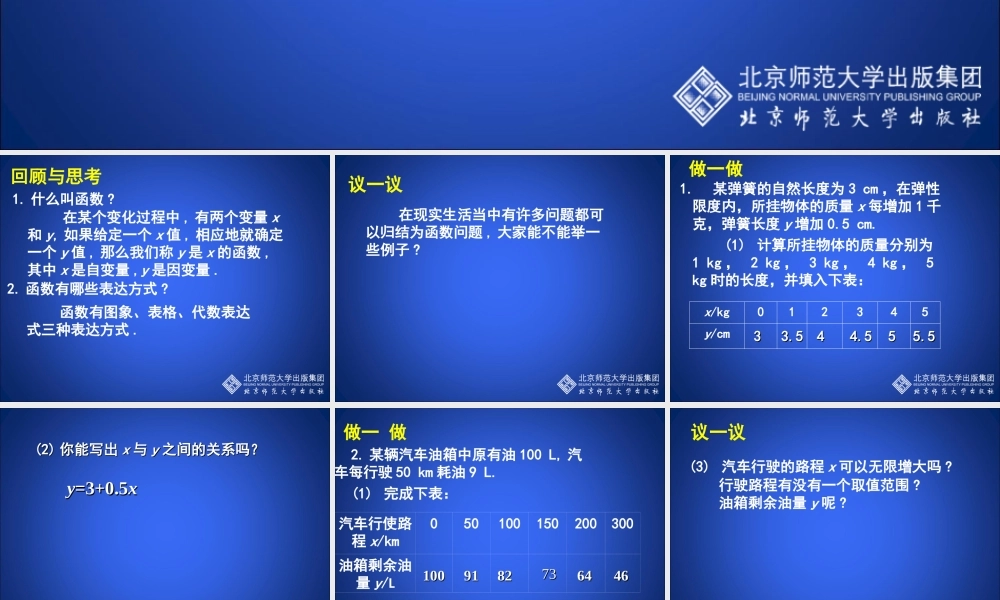 一次函数与正比例函数演示文稿