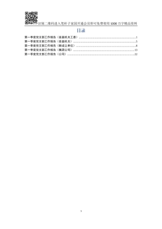 一季度支部党建工作报告5篇(0001)