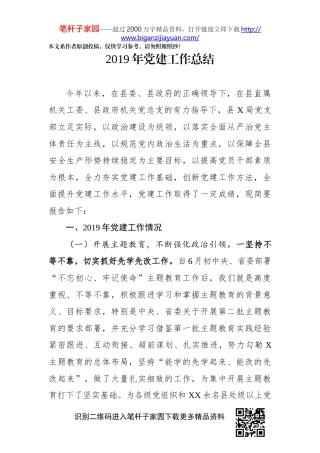 2019年党建工作总结(0003)