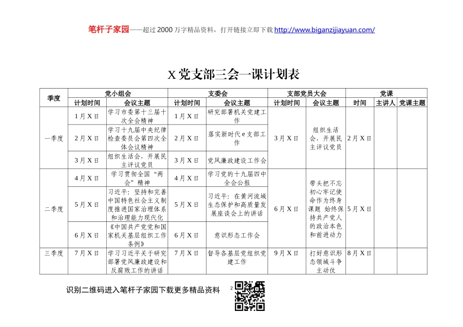 【职场文档】党建工作各类相关表格_第2页
