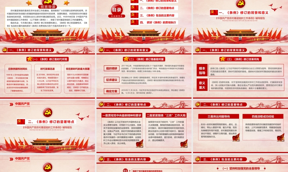 《中国共产党农村基层组织工作条例》辅导报告（PPT）