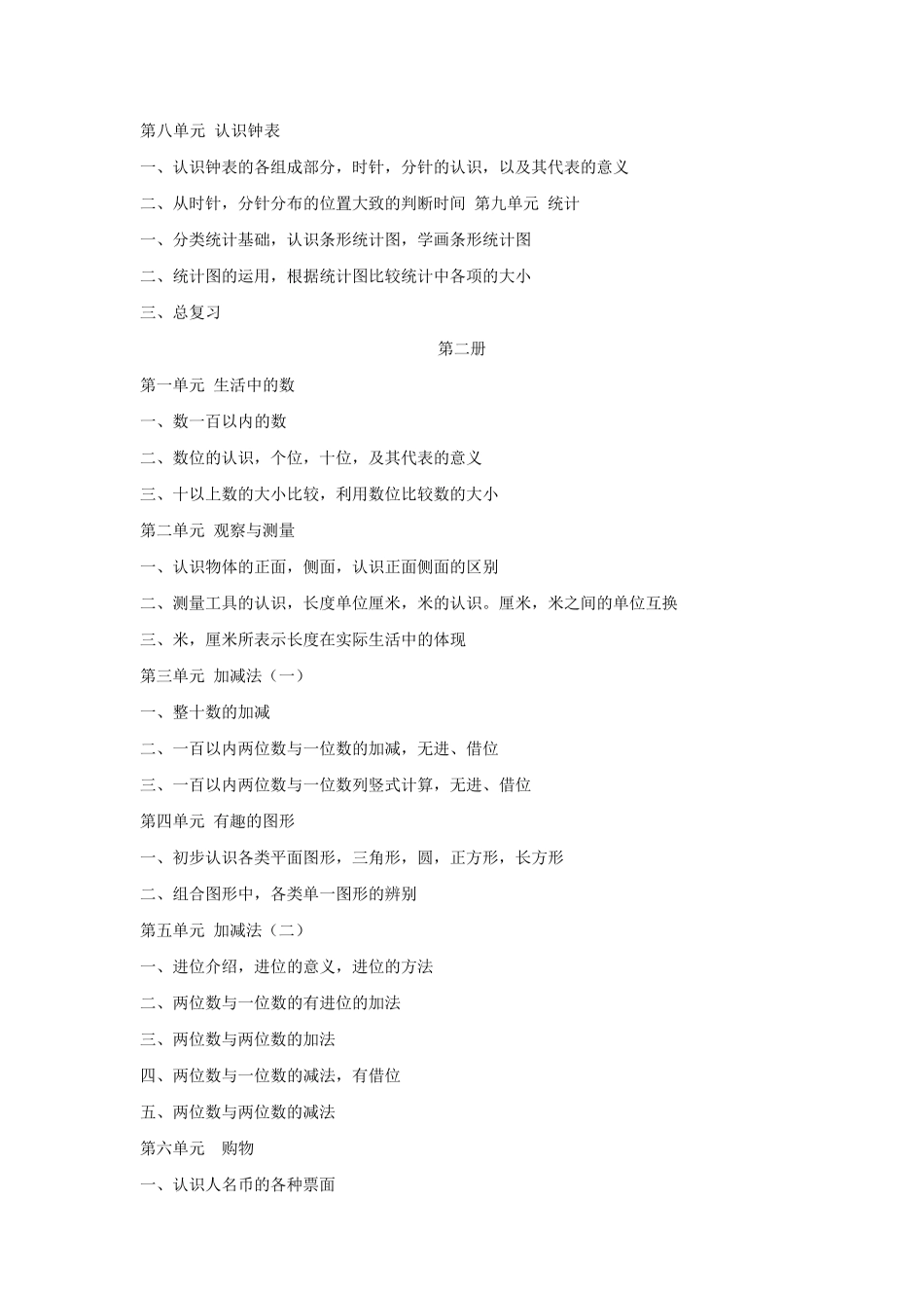 (北师大版)小学一至六年级数学各章节对应知识点梳理_第2页