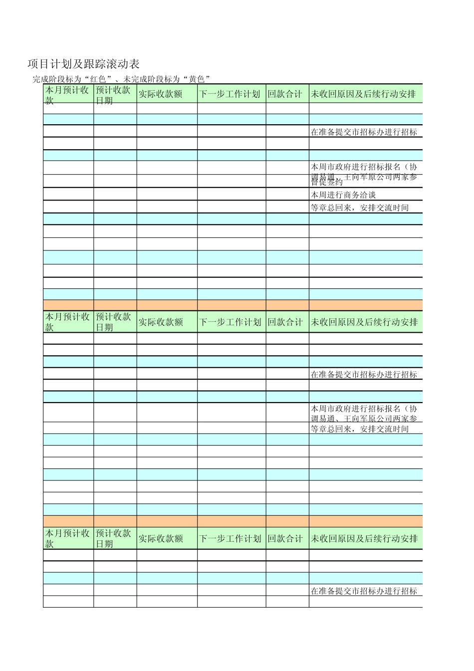 (姓名)销售项目计划及跟踪滚动表(日期)_第3页