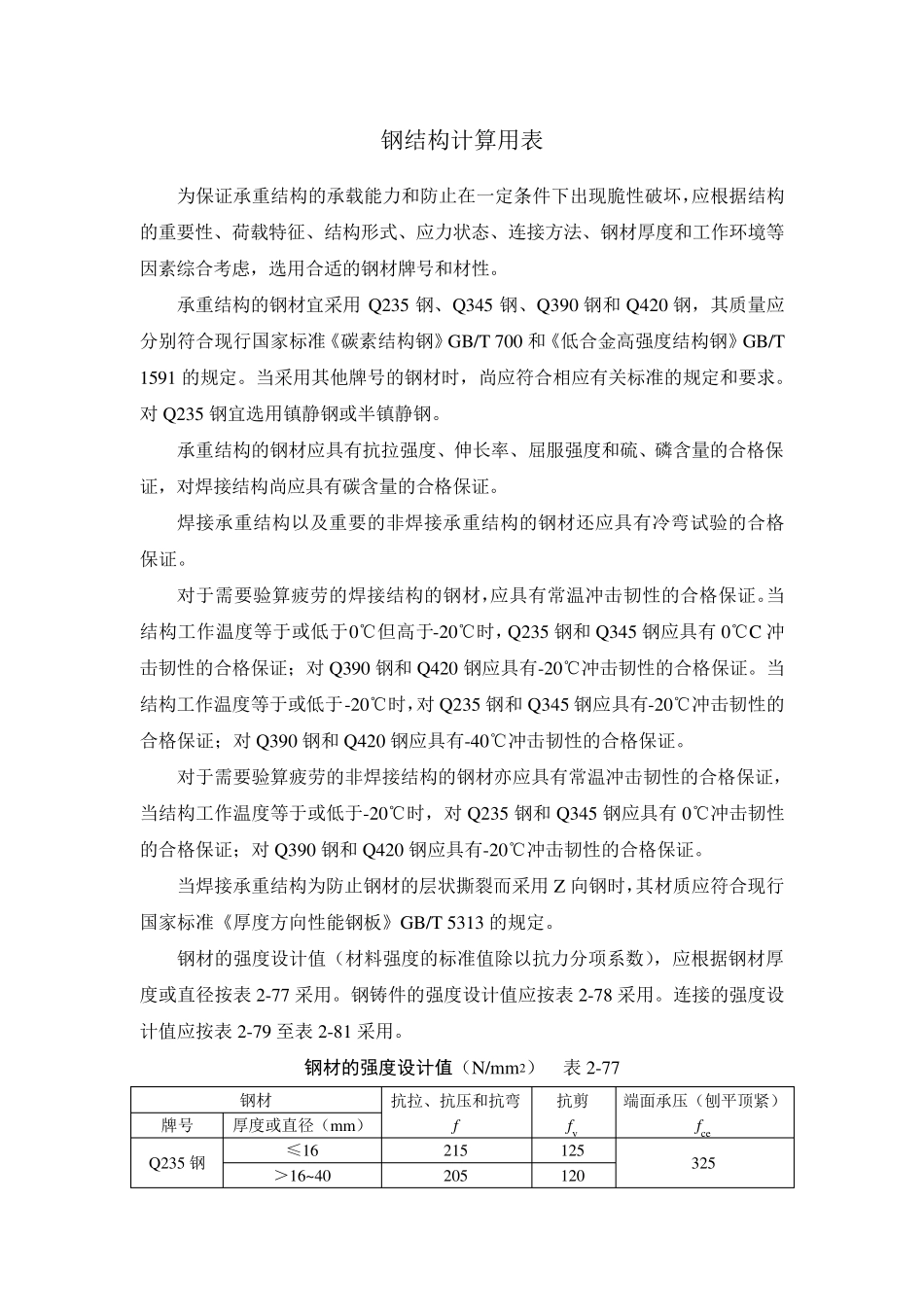 (完整word版)钢结构承载计算公式_第1页