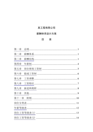 (建筑工程设计)工程公司薪酬体系设计方案
