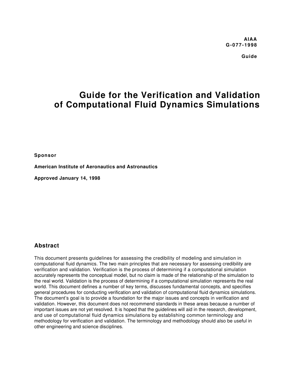 (很好的CFD结果验证指导)GuidefortheVerificationandValidation_第2页
