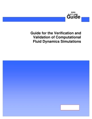 (很好的CFD结果验证指导)GuidefortheVerificationandValidation