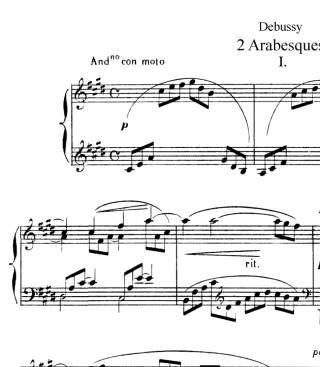 (德彪西)两首阿拉伯风格曲原版五线谱钢琴谱正谱