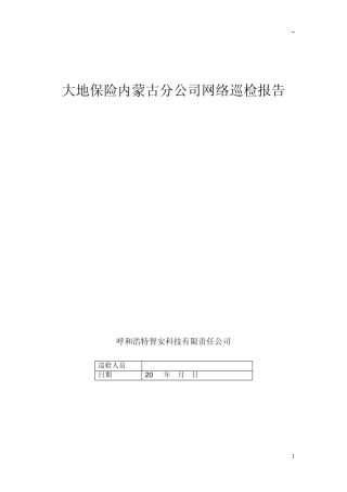 (思科华为)网络设备巡检报告