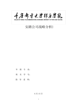 (战略管理)企业战略管理课程设计