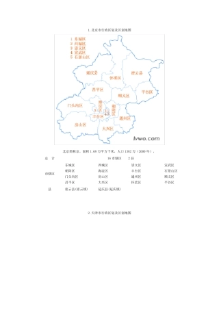 (推荐)中国分省行政区划及区划地图
