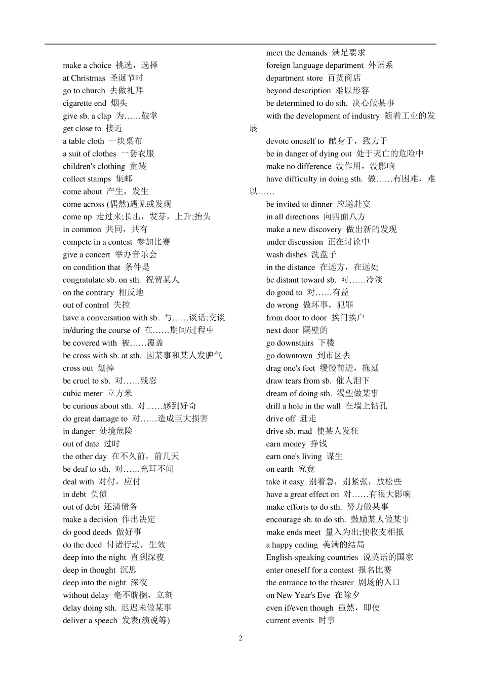 (材)高中英语短语及固定搭配大全_第2页