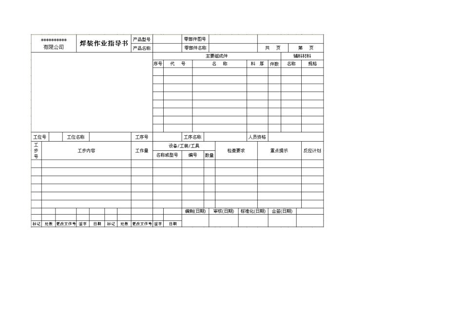 (焊接、冲压、注塑、机加、冲压检验)作业指导书表格2_第2页