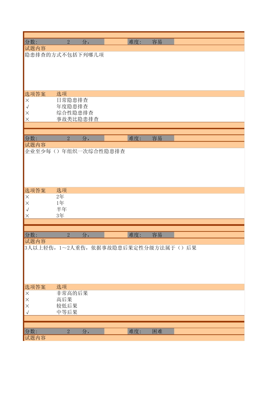 (试题)危险化学品企业事故隐患排查治理实施导则考试_第1页