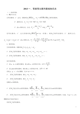 (非常好)等差等比数列基础知识点以及练习题
