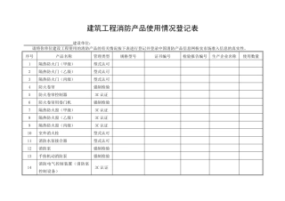 )建筑工程消防产品使用情况登记表