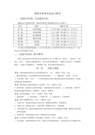 00079自考保险学原理考前复习指导(考前划重点及详细资料)