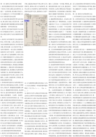 00152组织行为学考试大纲及答案2011自考资料人力资源管理
