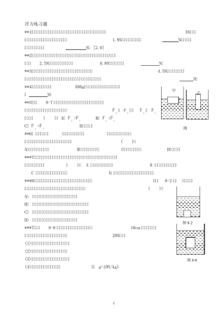 01初三物理浮力经典习题