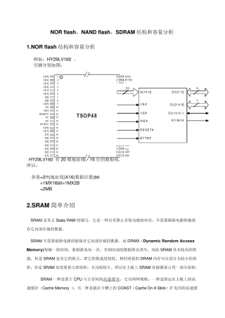 NOR,SRAM,SDRAM,NAND结构和容量计算