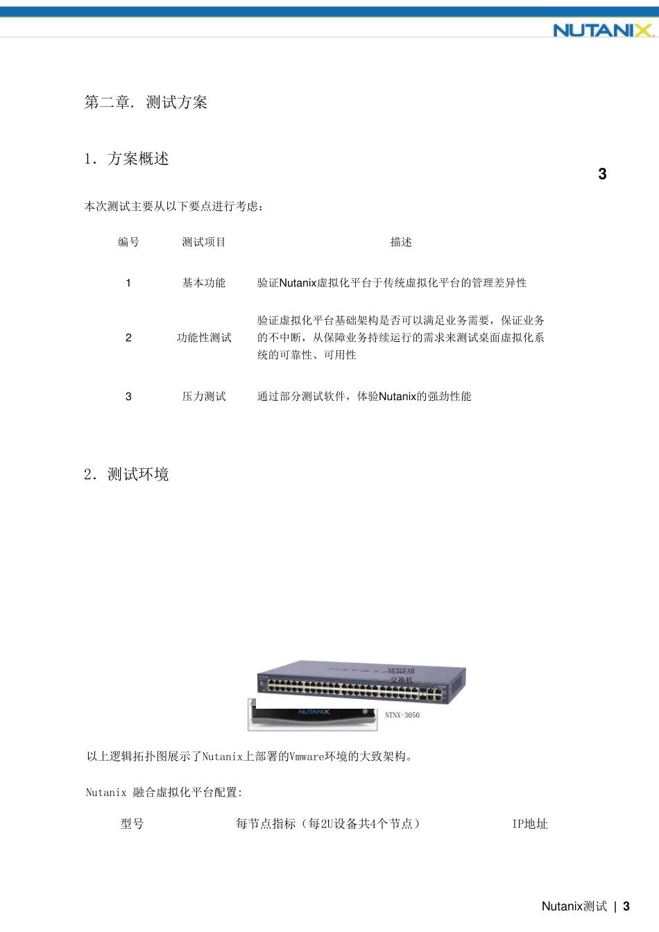 Nutanix虚拟化平台测试报告模版_第3页