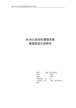 OA办公系统数据库设计