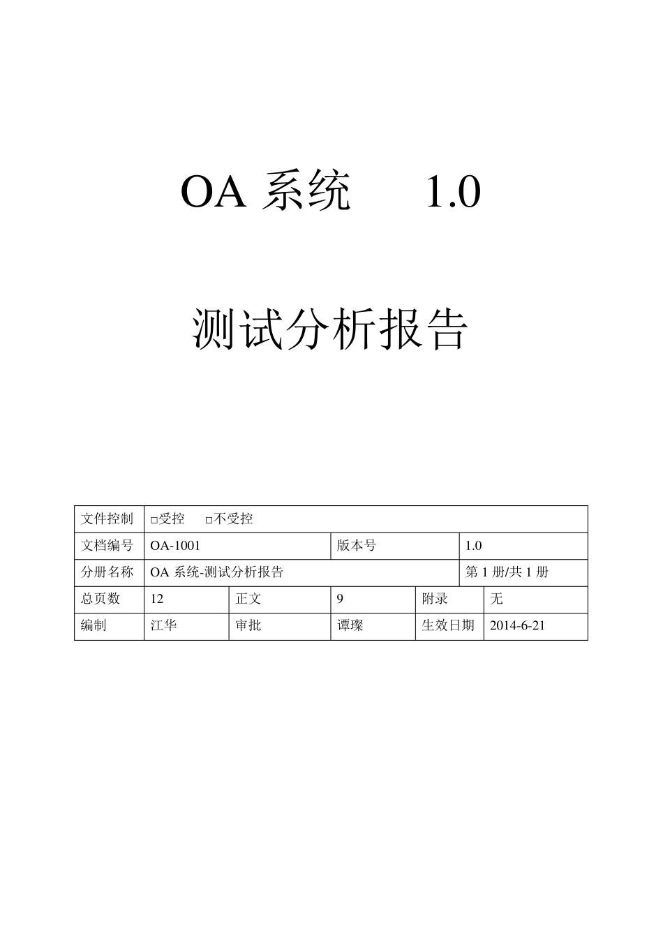 OA管理系统测试报告_第1页