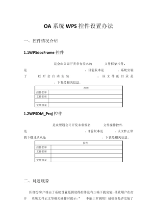 OA系统WPS控件设置办法