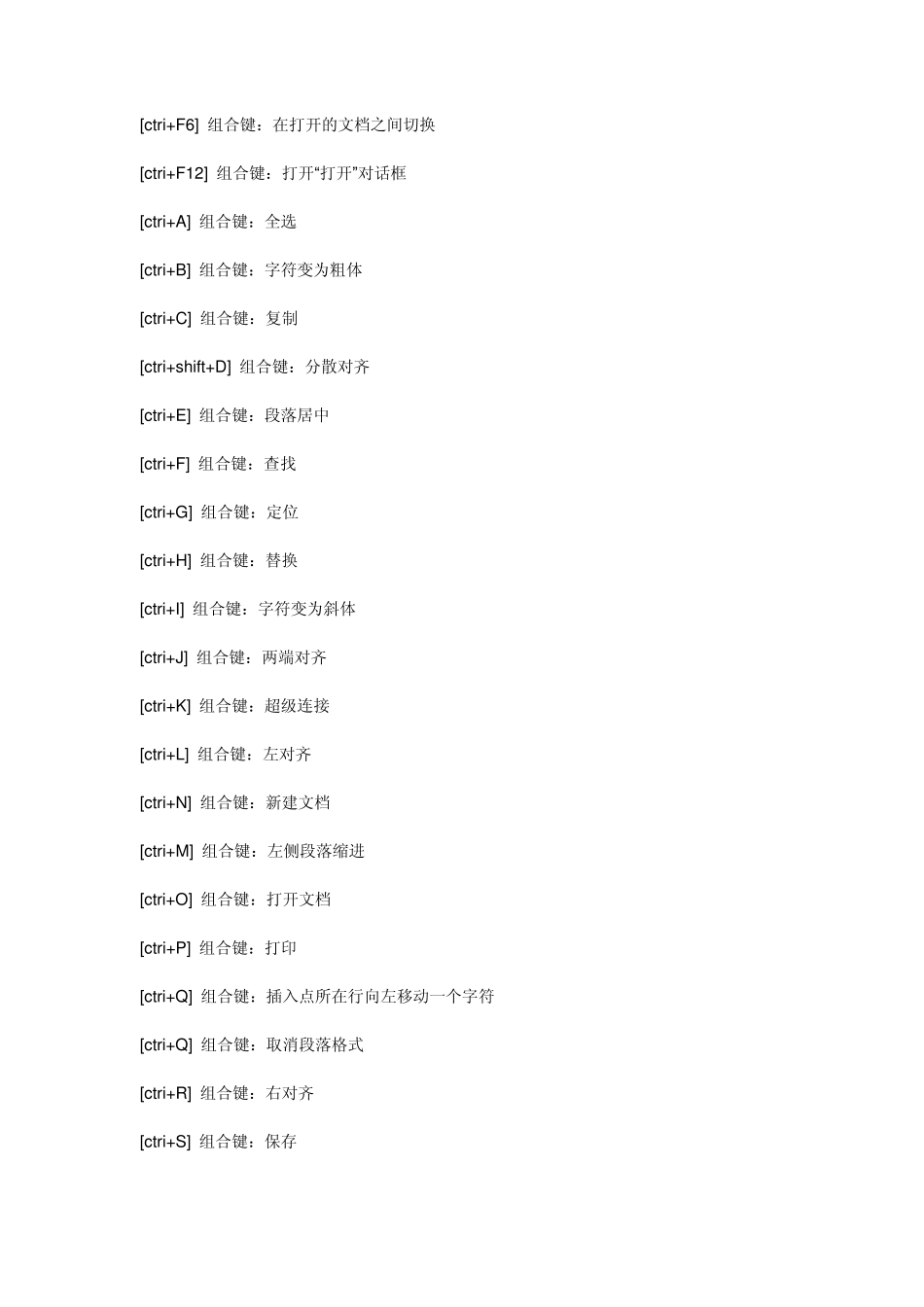 office2007word文档快捷键大全_第2页