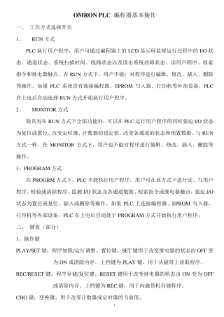 OMRON_PLC编程器基本操作